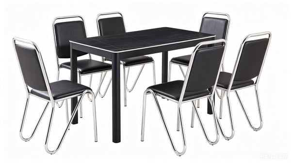 Neno 4Seater Dining Set with Glass Table and Leather Seats
