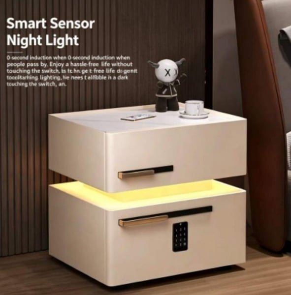 Modern Smart LED Bluetooth Bedside Table picture