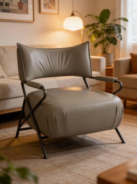 Modern Accent Chair – Leather Upholstery picture