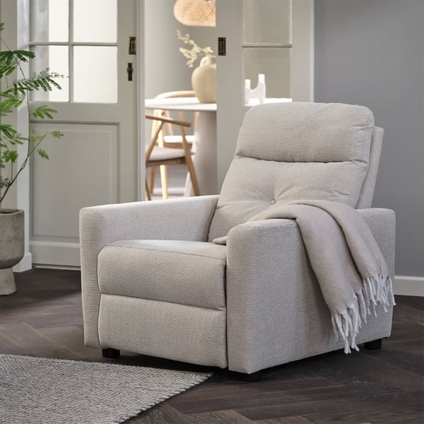Modern Beige Recliner Armchair - Adjustable, Padded & Comfortable