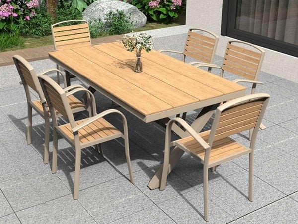 Outdoor waterproof wooden Patio for balconies and leisure gardens - 6 seater