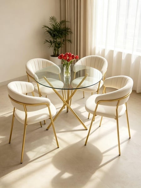 Laury 4 Seater dining set with Velvet Material picture