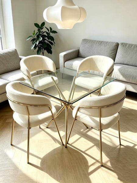 Laury 4 Seater dining set with Velvet Material