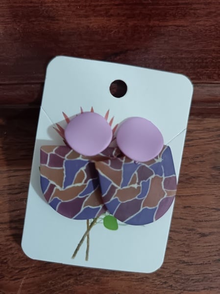 Earrings - Purple 3.5cm