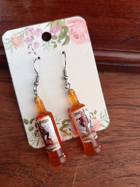 Earrings - Captain Morgan bottle 6cm