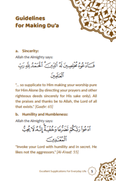 Excellent Supplications For Everyday Life