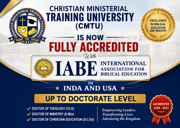 CHRISTIAN MINISTERIAL TRAINING UNIVERSITY (CMTU) ACHIEVES INTERNATIONAL ACCREDITATION picture