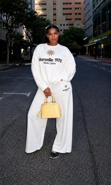 Marseille 1970 Contrast Embroidered 2-Piece Tracksuit Set