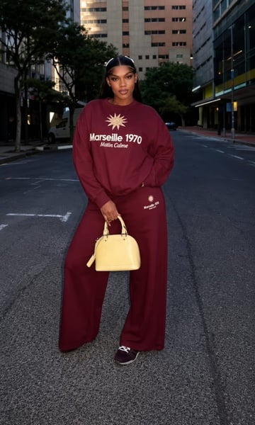 Marseille 1970 Contrast Embroidered 2-Piece Tracksuit Set