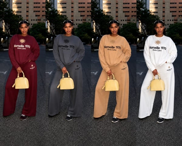 Marseille 1970 Contrast Embroidered 2-Piece Tracksuit Set