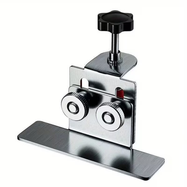 1pc Adjustable Cabinet Door Installation Tool - Stainless Steel Mounting Jig Positioner