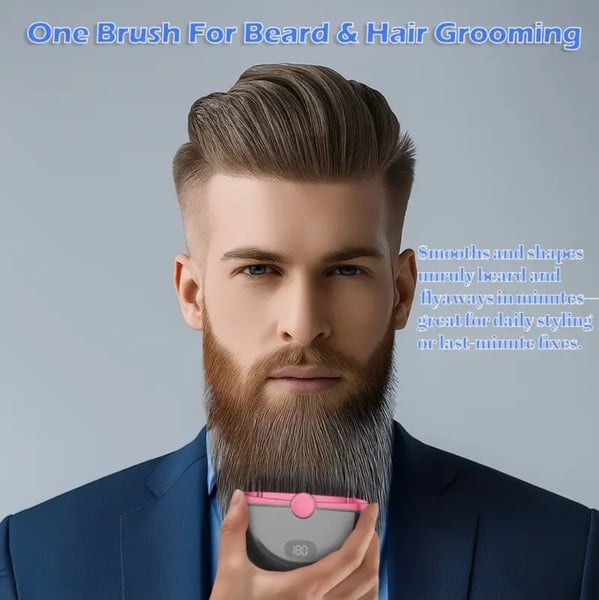 Portable Cordless Beard & Hair Grooming Brush