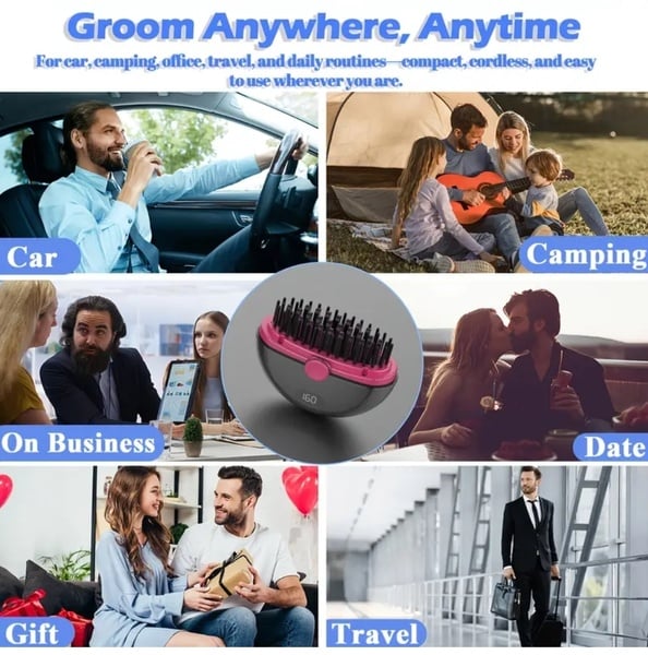 Portable Cordless Beard & Hair Grooming Brush