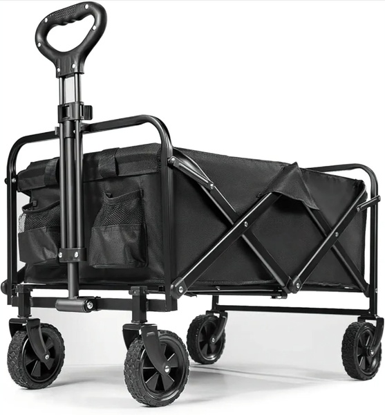 Collapsible All-Terrain Grocery & Garden Trolley – Heavy-Duty Foldable Camping Cart