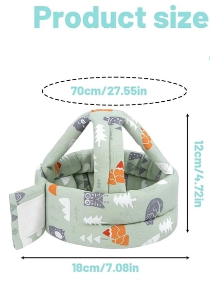 Adjustable Baby Safety Helmet – Soft Head Protector Cushion Cap for Crawling & Walking