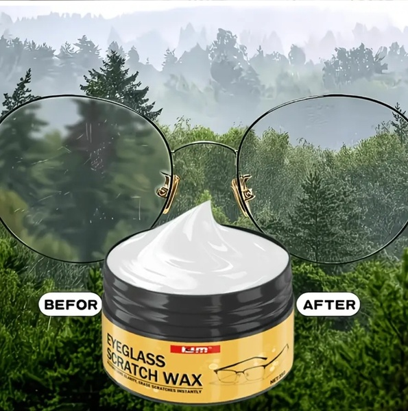 👓 Eyeglass Scratch Repair Wax | Instant Lens Restoration Cream & Sponge