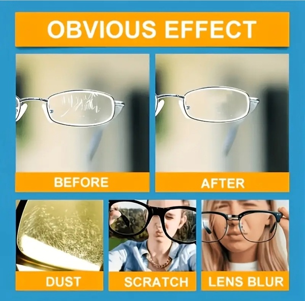 👓 Eyeglass Scratch Repair Wax | Instant Lens Restoration Cream & Sponge