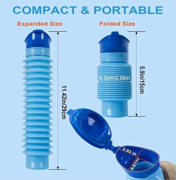 Portable Emergency Urinal | 750ml Collapsible Car Travel Toilet