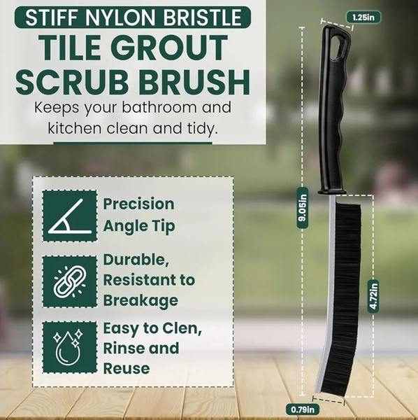 3-Piece Hard-Bristled Crevice Cleaning Brush Set – Grout & Corner Scrubber