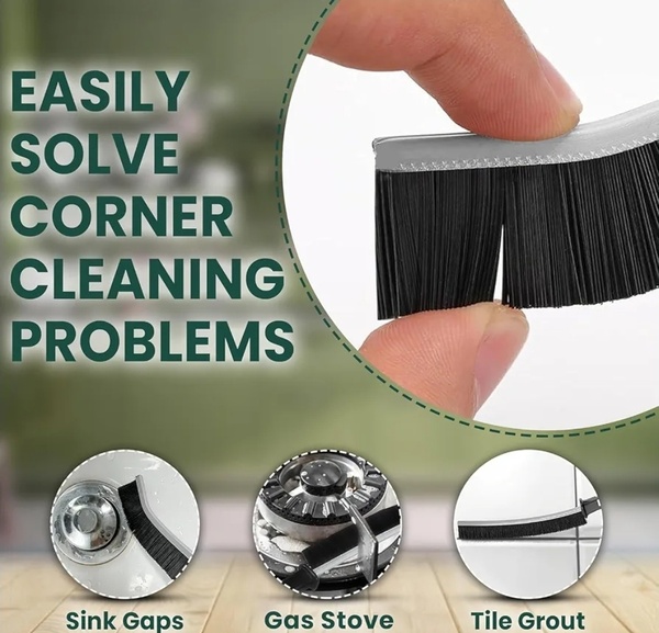 3-Piece Hard-Bristled Crevice Cleaning Brush Set – Grout & Corner Scrubber