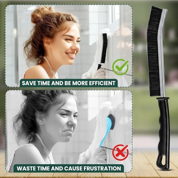 3-Piece Hard-Bristled Crevice Cleaning Brush Set – Grout & Corner Scrubber