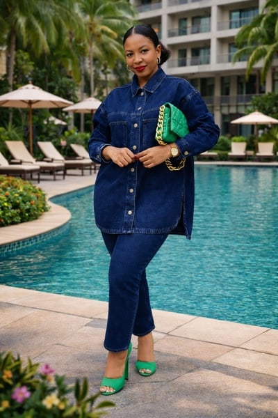 Women’s 2-Piece Oversized Denim Matching Set