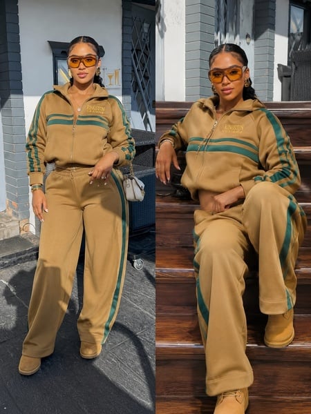 🌟 Kingston Jamaica Stripe Crop Tracksuit Set 🌟
