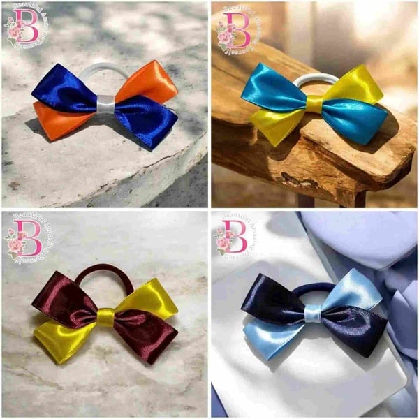 Girls Satin Bow Hair Ties picture