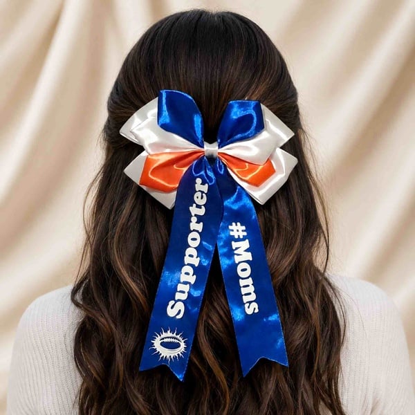 Custom Supporter #Moms Personalised Satin Hair Bow picture