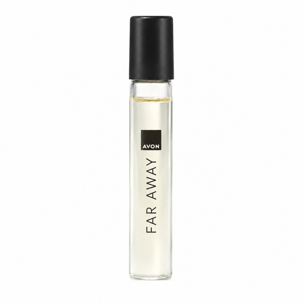 Avon Far Away 10ml purse spray perfume for women in a sleek travel-size bottle, ideal for handbags and on-the-go fragrance.