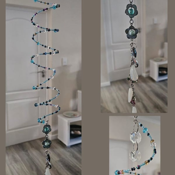 Blue & Turquoise Spiral Suncatcher
