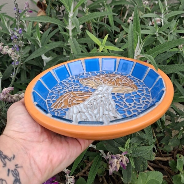 Mini Mosaic Enchanted Mushroom Garden Bath