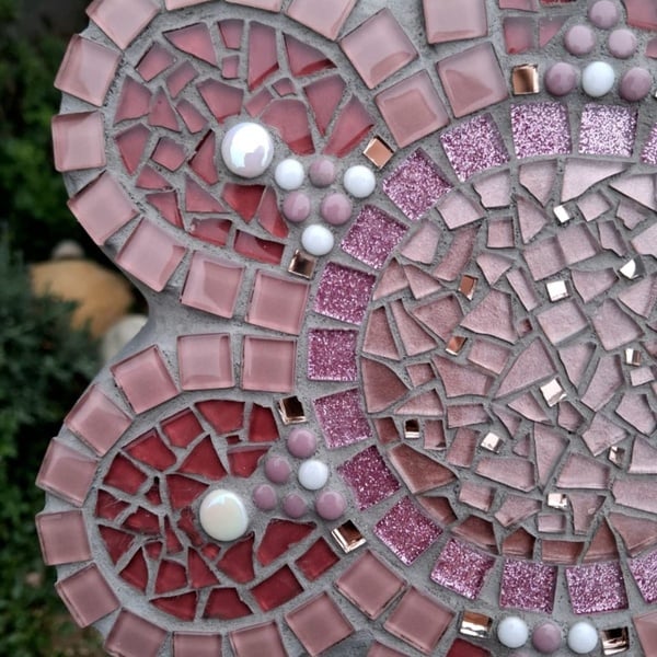 Shades of Pink Mosaic Flower - Wall Art
