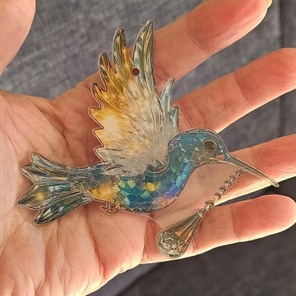 Hummingbirds Sparkle Suncatcher