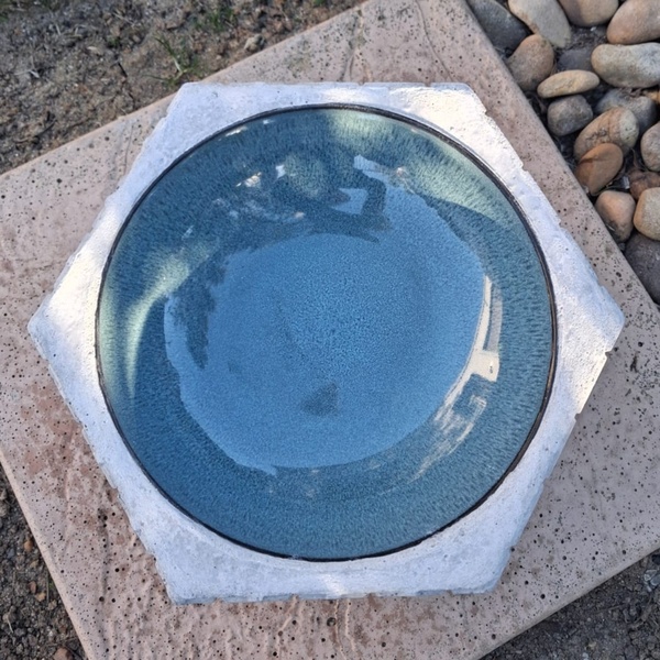 Pentagonal Jade Birdbath/Feeder