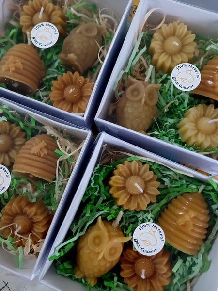 Beeswax Candles - moulded picture