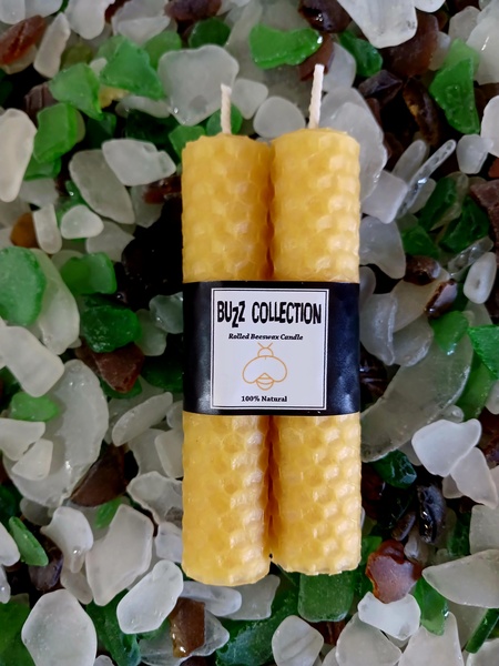 10cm Handrolled beeswax candles