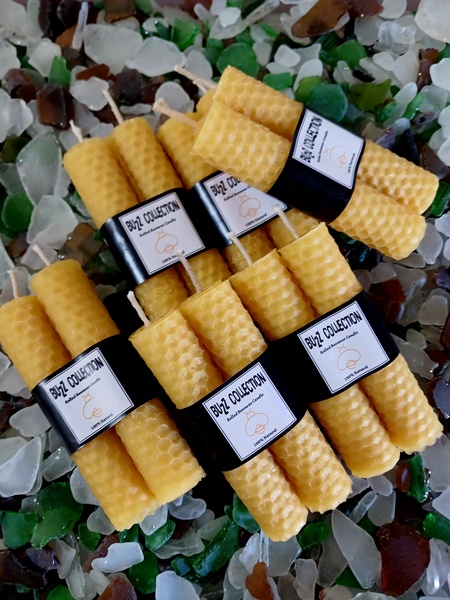 10cm Handrolled beeswax candles
