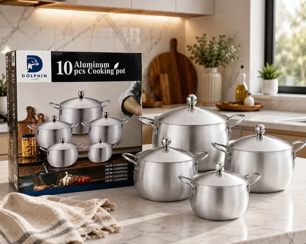 Dolphin Home 10-piece Aluminum Cooking Pot Set