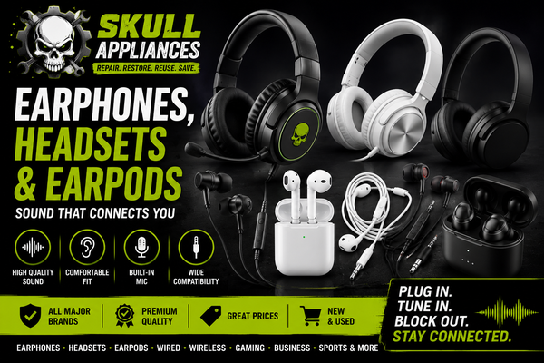Headsets,earphones and earpods picture