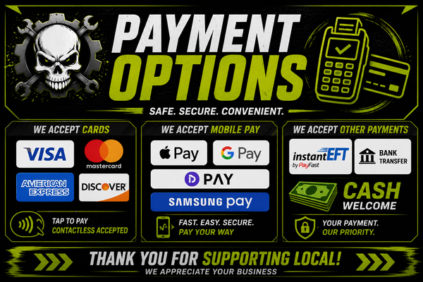 Logo for Visa, Mastercard, Scode or instant EFT