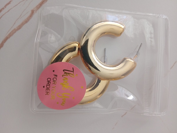 Gold plated plastic earrings