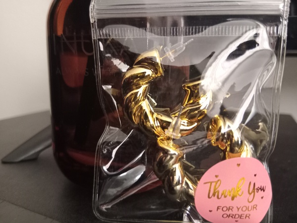 Gold plated plastic earrings