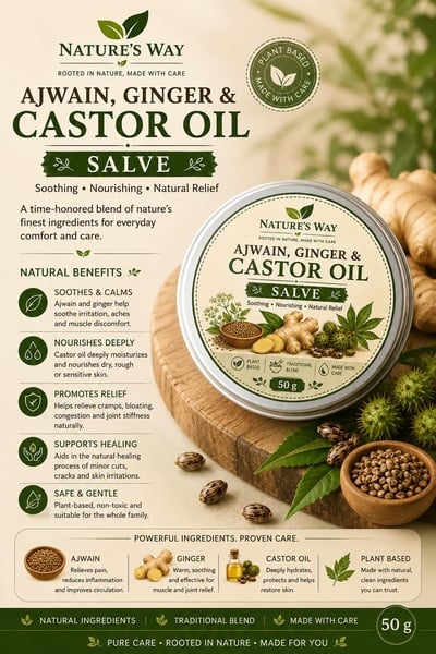 Ajwain, Ginger and Castor Oil Salve (50g)