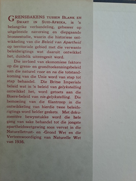 Grensbakens Tussen Blank en Swart in Suid-Afrika