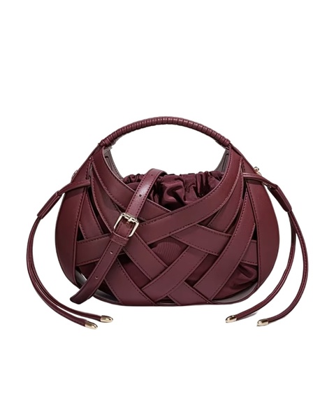 Woven Hollow Small Tassel Bag