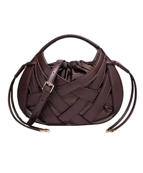 Woven Hollow Small Tassel Bag