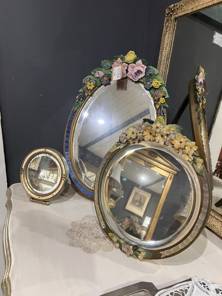 Vintage Standing Mirror in metal frame