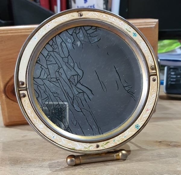 Vintage Standing Mirror in metal frame