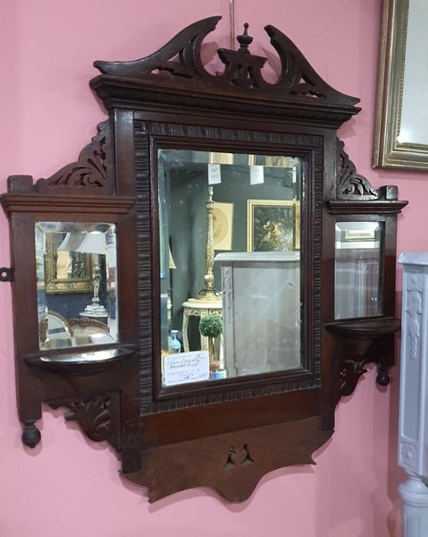3 Paned Victorian style mirror, bevelled